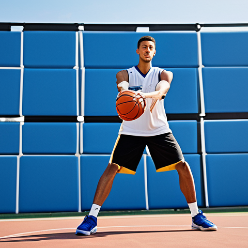 **

"A basketball player, fully clothed in appropriate athletic wear, demonstrating correct shooting posture with feet shoulder-width apart and knees slightly bent, safe for work, professional sports photography, perfect anatomy, natural proportions, modest athletic clothing, appropriate content, family-friendly setting, well-formed hands, proper finger count, bright daylight, outdoor basketball court."

**